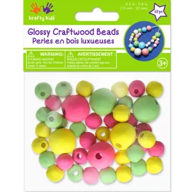 Glossy Round Beads Assorted 42pc Pastel Blend