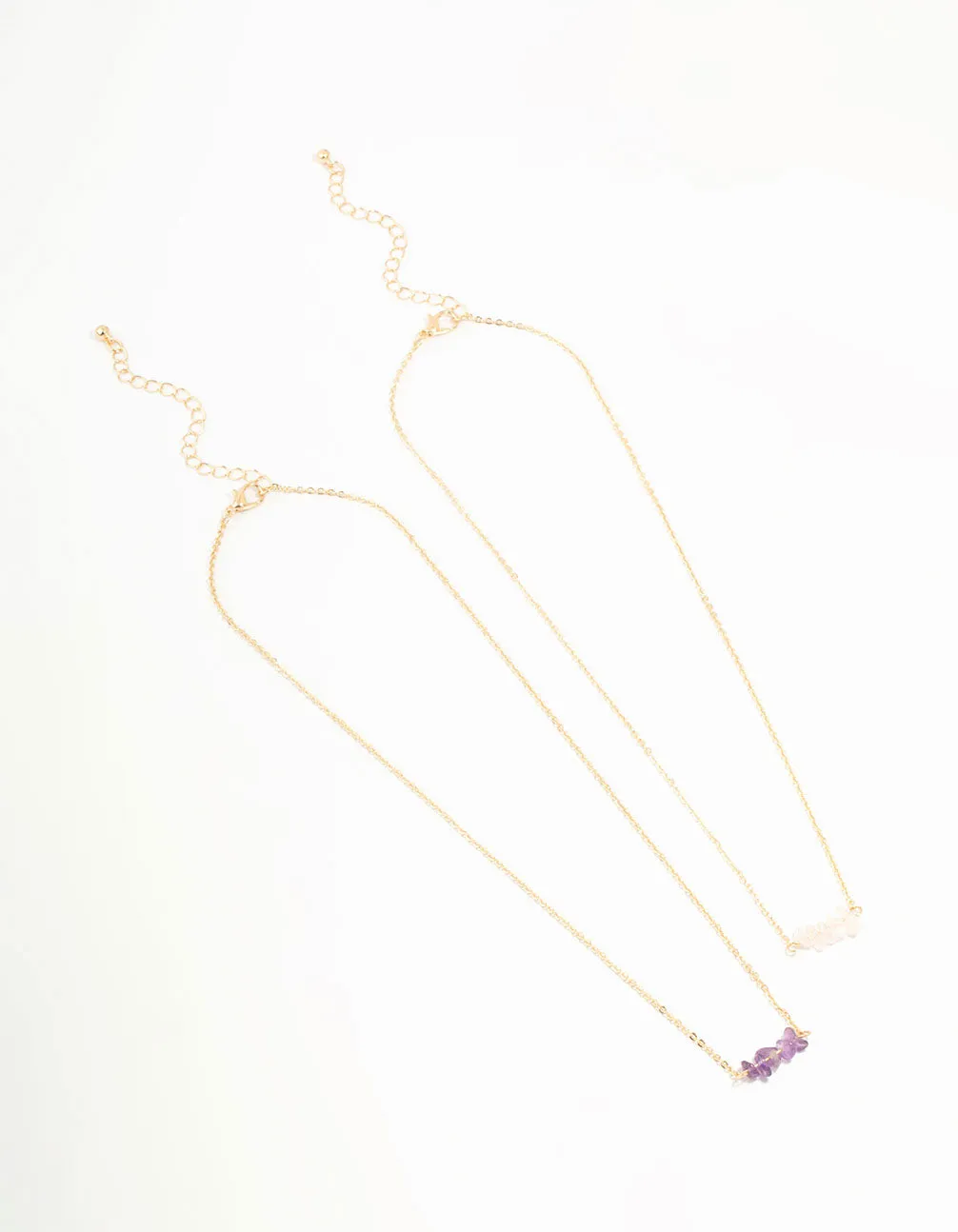 Gold Semi-Precious Chip Necklaces 2-Pack