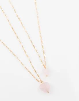 Gold Semi-Precious Mini Heart Necklace Pack