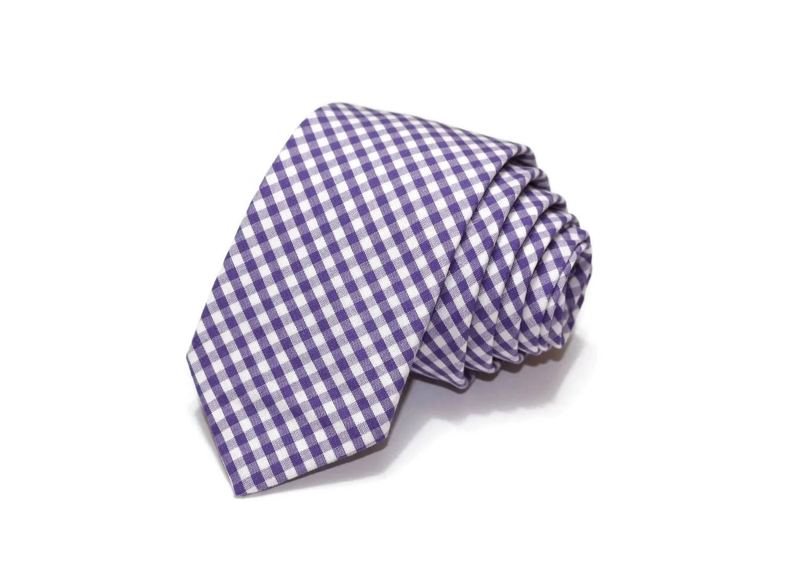 Grape Gingham Check Necktie