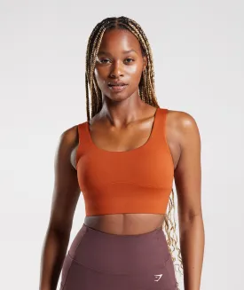 Gymshark Longline Sports Bra - Brick Red