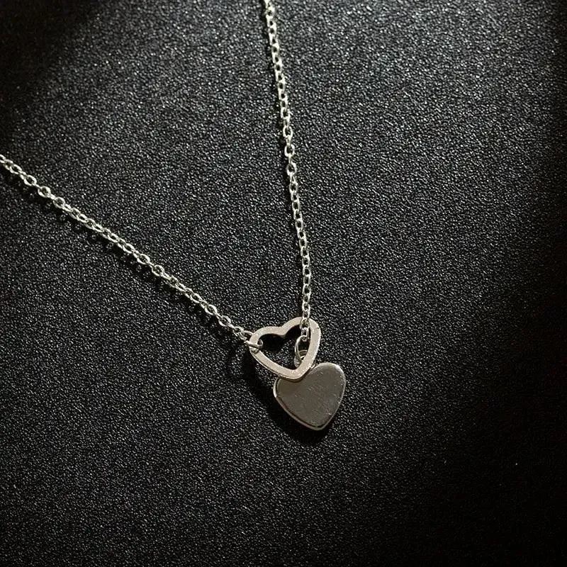 Heart Pendant Necklace - Peach