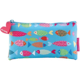 Holdall Flat Pencil Case 8.5in x 4.75in x .5in Fish