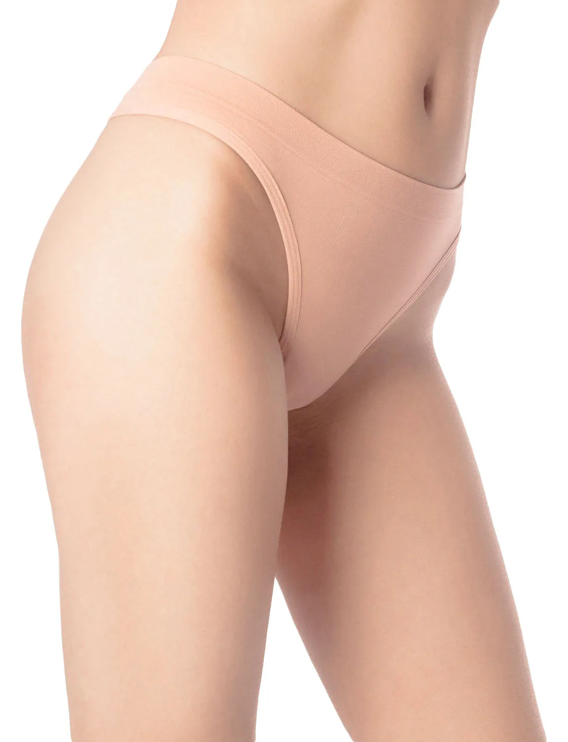 iB-iP Women's Underwear Nude Color Undies String Stretchy Low Rise Yoga Thongs