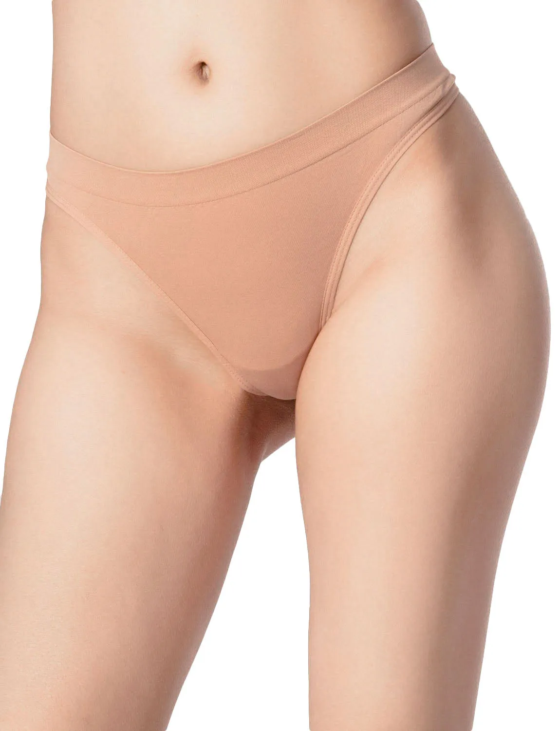 iB-iP Women's Underwear Nude Color Undies String Stretchy Low Rise Yoga Thongs