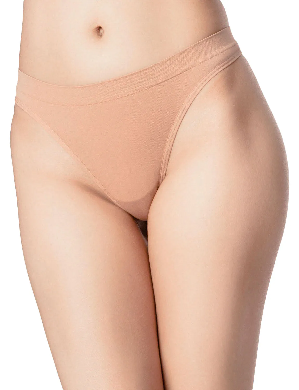 iB-iP Women's Underwear Nude Color Undies String Stretchy Low Rise Yoga Thongs