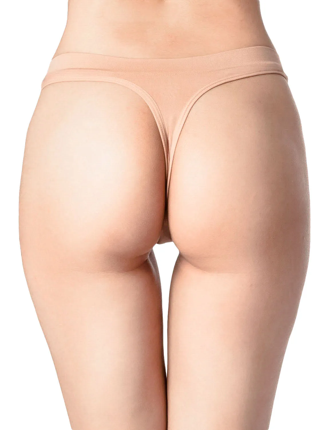 iB-iP Women's Underwear Nude Color Undies String Stretchy Low Rise Yoga Thongs