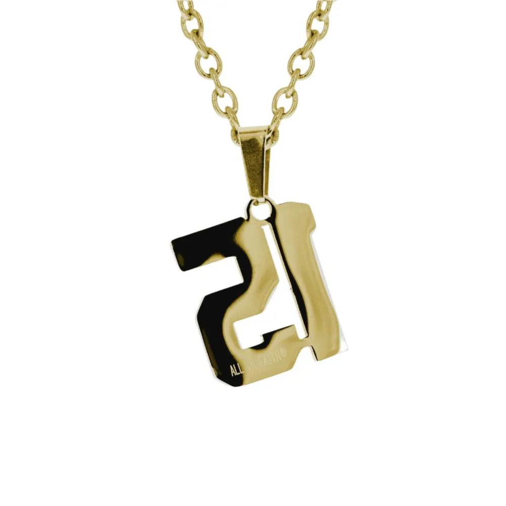 Jersey Number Necklace | Gold Stainless Steel