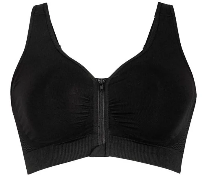 Lynn Post Mastectomy Front Zip Bra In Black - Anita