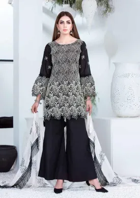 Maria B Style Black Cotton Unstitched Pakistani suits Dress for Women