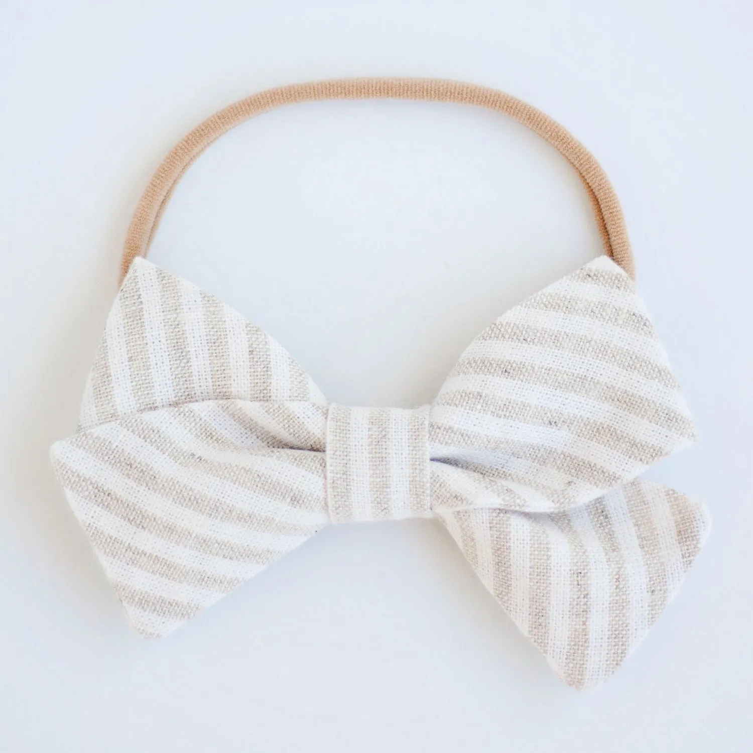 Men's Freestyle Self-Tie Bow Tie / Natural Linen Stripe