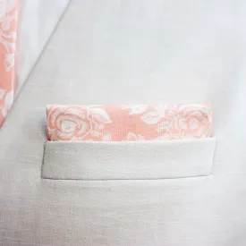 Men's Pocket Square / Peach Toile