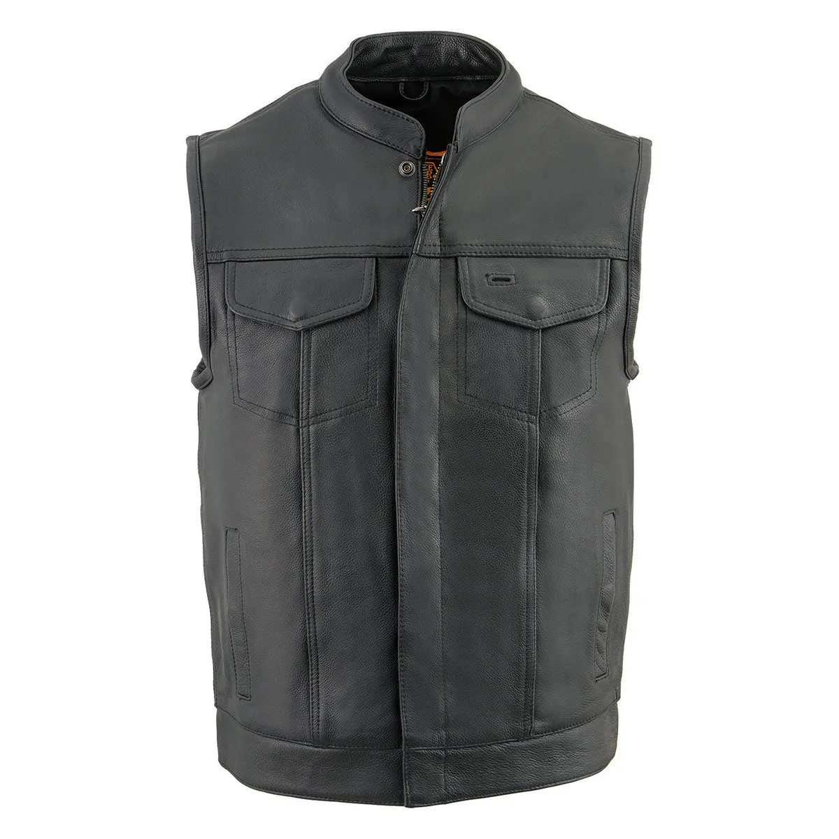 Milwaukee Leather Men's Black Cool-Tec Premium Leather Vest - Club