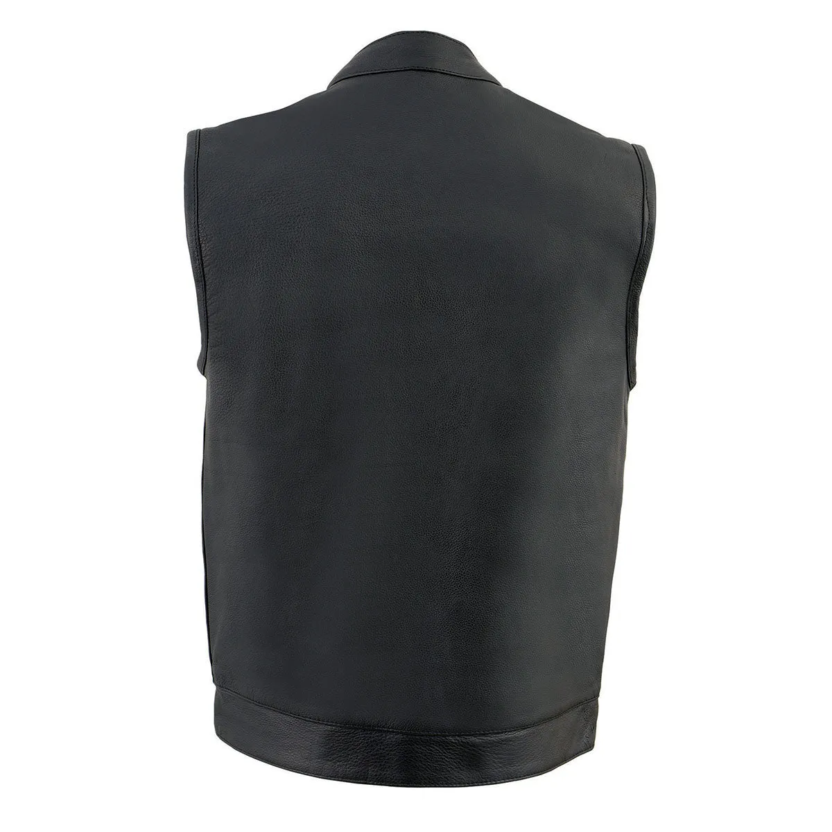 Milwaukee Leather Men's Black Cool-Tec Premium Leather Vest - Club