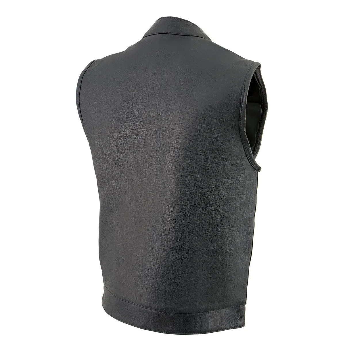 Milwaukee Leather Men's Black Cool-Tec Premium Leather Vest - Club