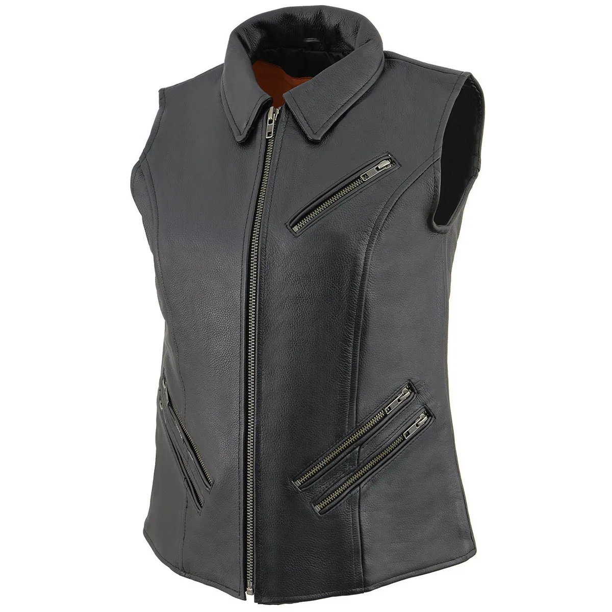 Milwaukee Leather MLL4520 Women’s Black Shirt Collar Motorcycle Rider