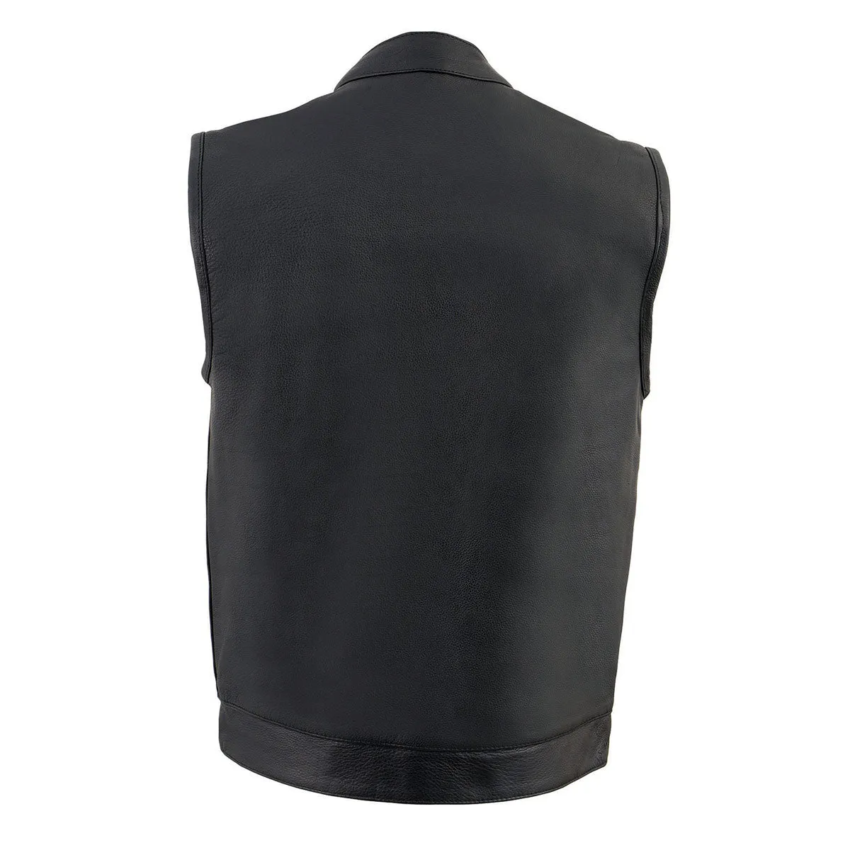 Milwaukee Leather MLM3510 Men's Black Premium Leather Club Style Vest