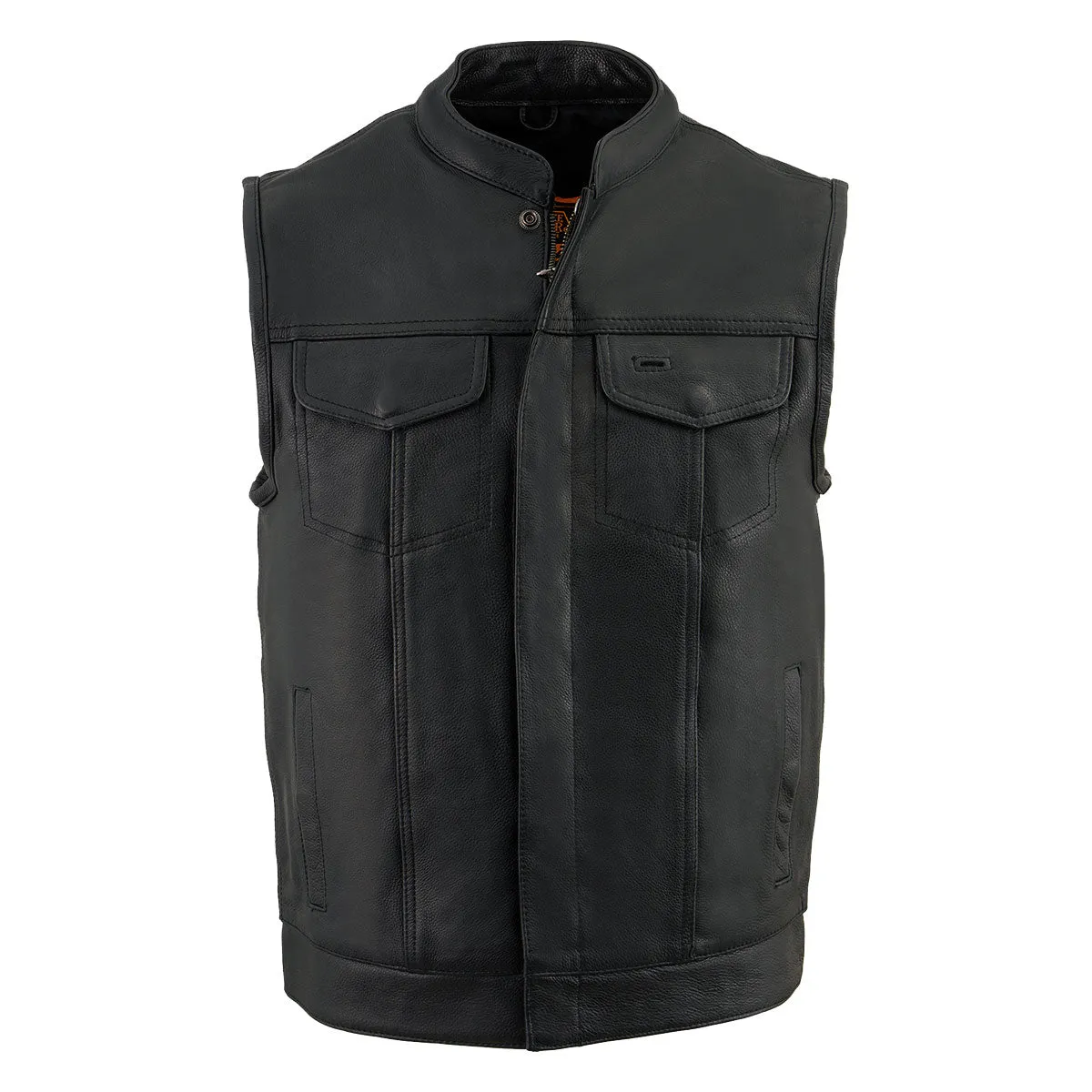 Milwaukee Leather MLM3510 Men's Black Premium Leather Club Style Vest