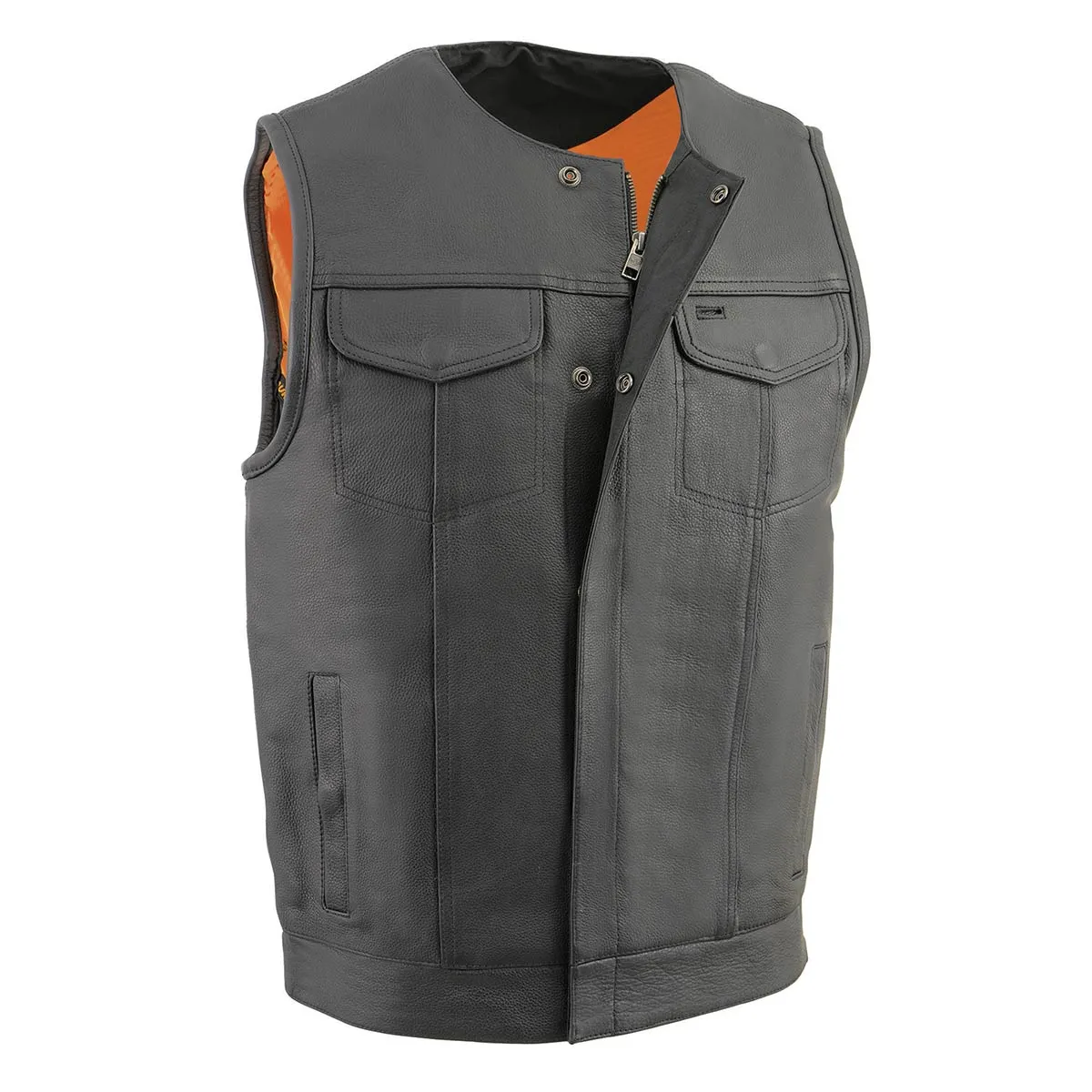 Milwaukee Leather MLM3515 Men's Black Cool-Tec Premium Leather Vest -