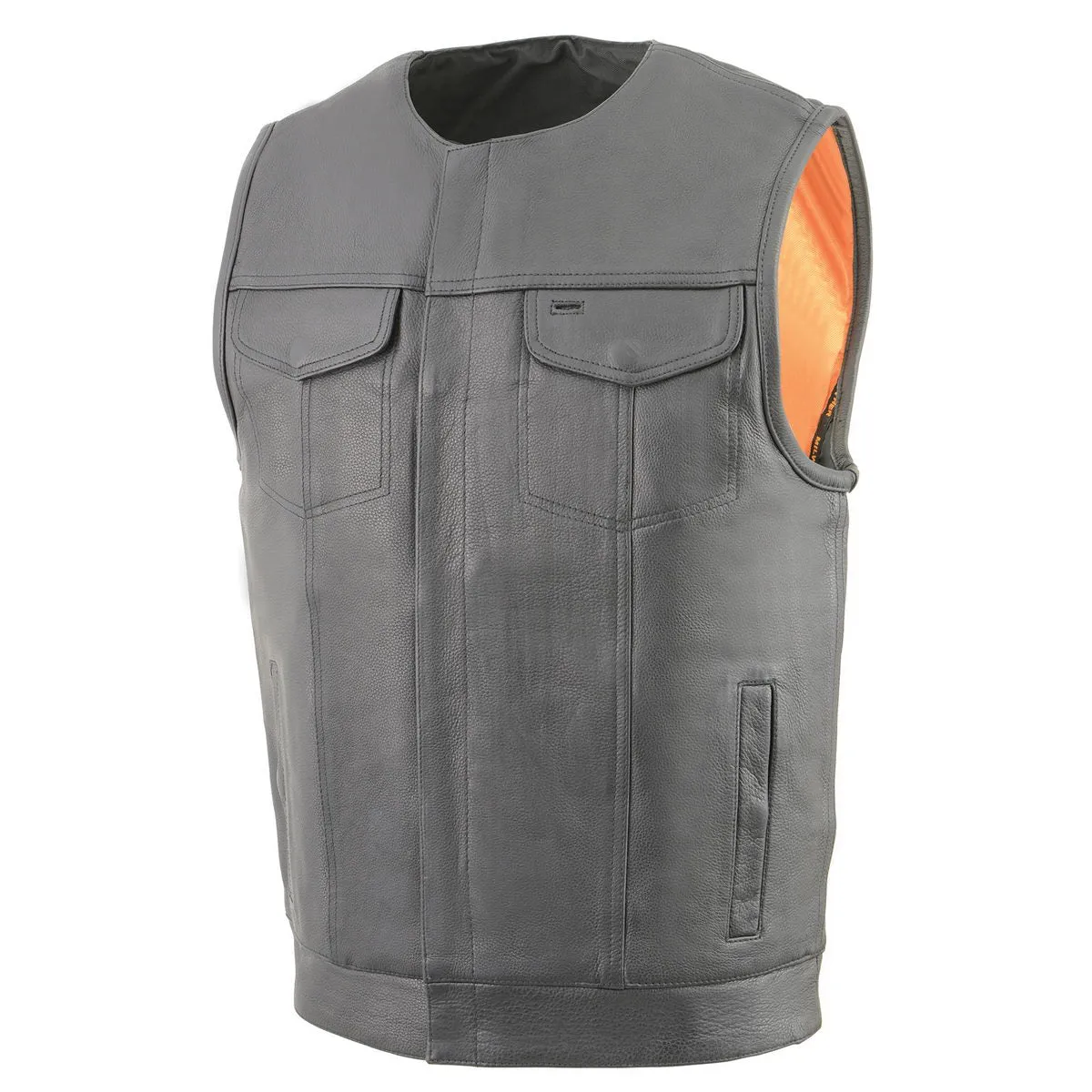 Milwaukee Leather MLM3515 Men's Black Cool-Tec Premium Leather Vest -