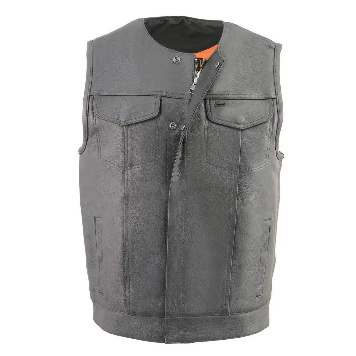 Milwaukee Leather MLM3515 Men's Black Cool-Tec Premium Leather Vest -