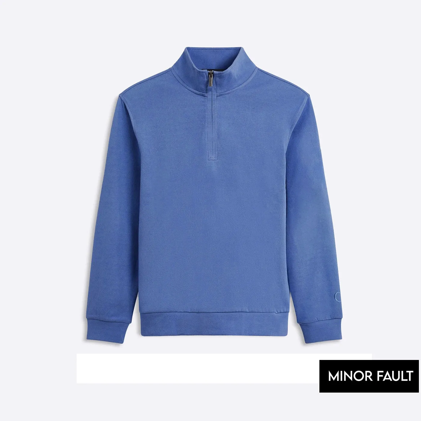 (Minor Fault) Purplish Blue Half Zip Sweatshirt