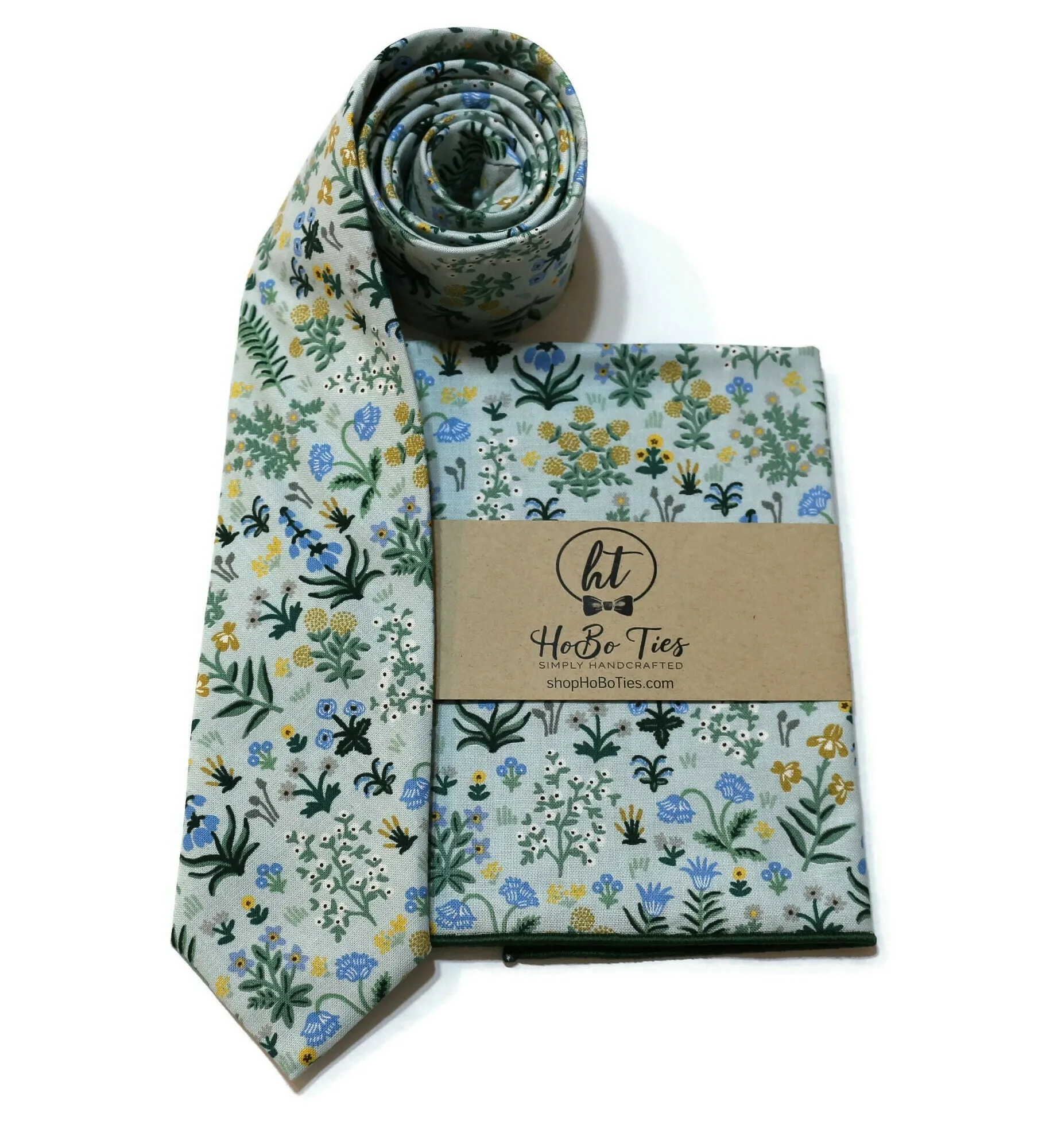 Mint Menagerie Garden Floral Necktie