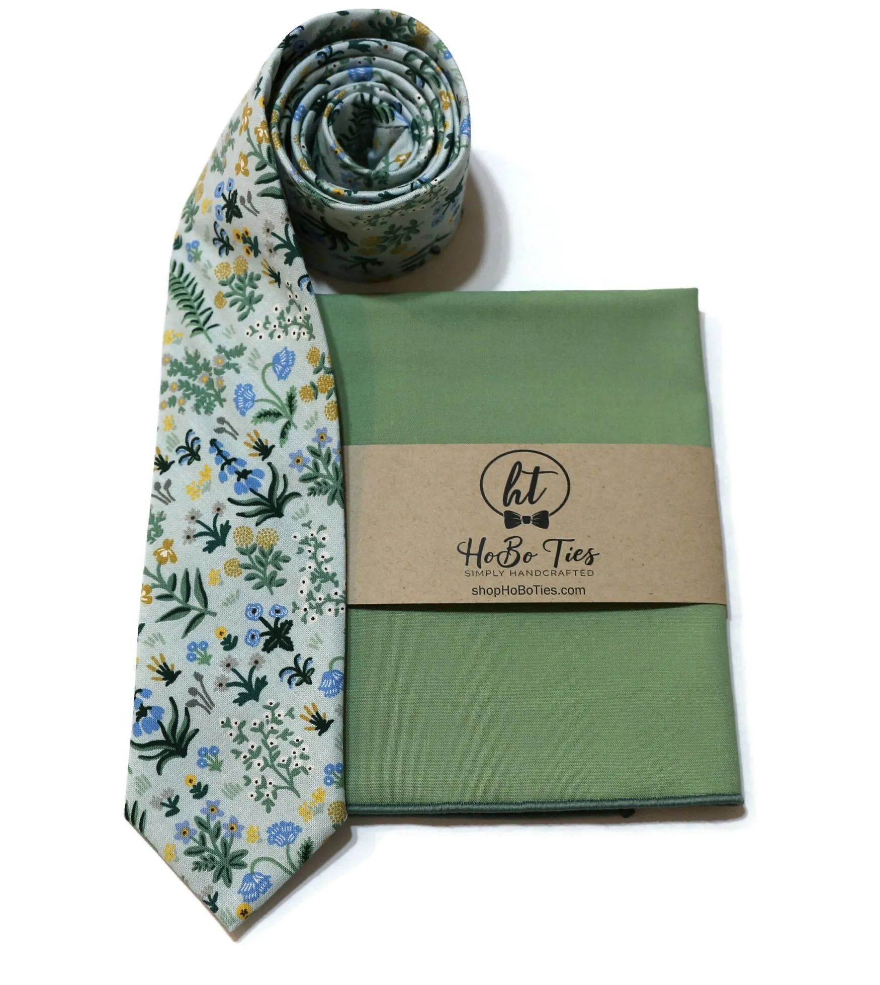 Mint Menagerie Garden Floral Necktie