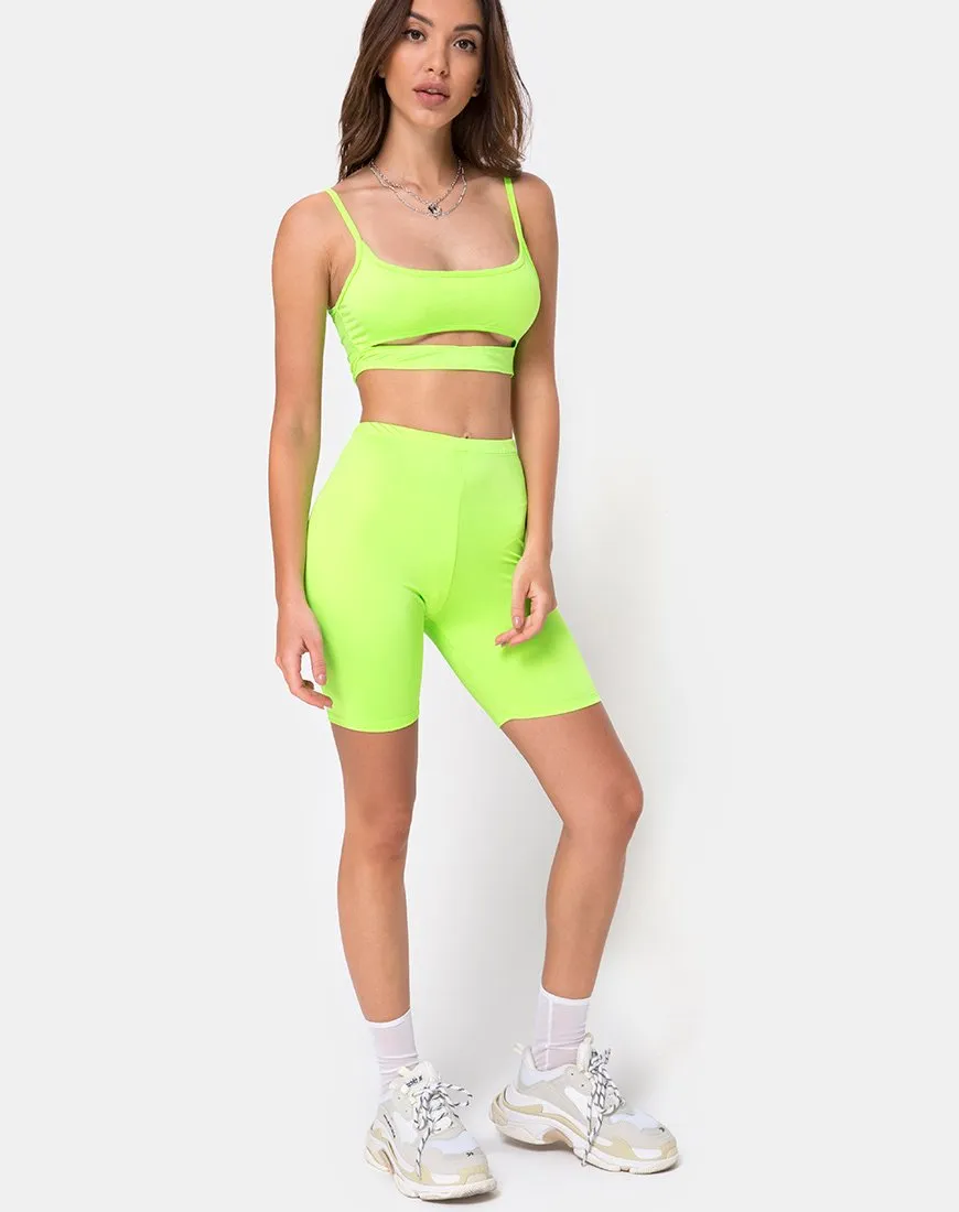 Misho Crop Top in Fluro Green