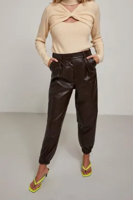 Nemma High Waist Trousers - Chocolate Plum