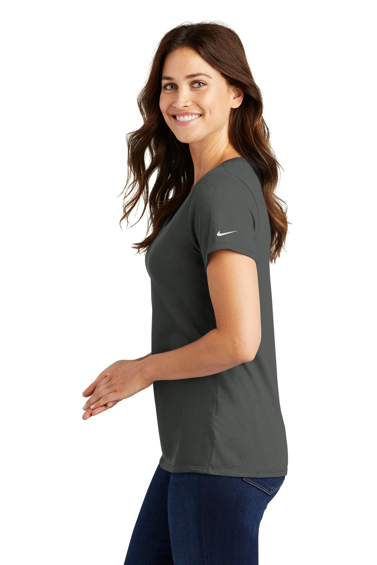 Nike Ladies Core Cotton Scoop Neck Tee. NKBQ5236