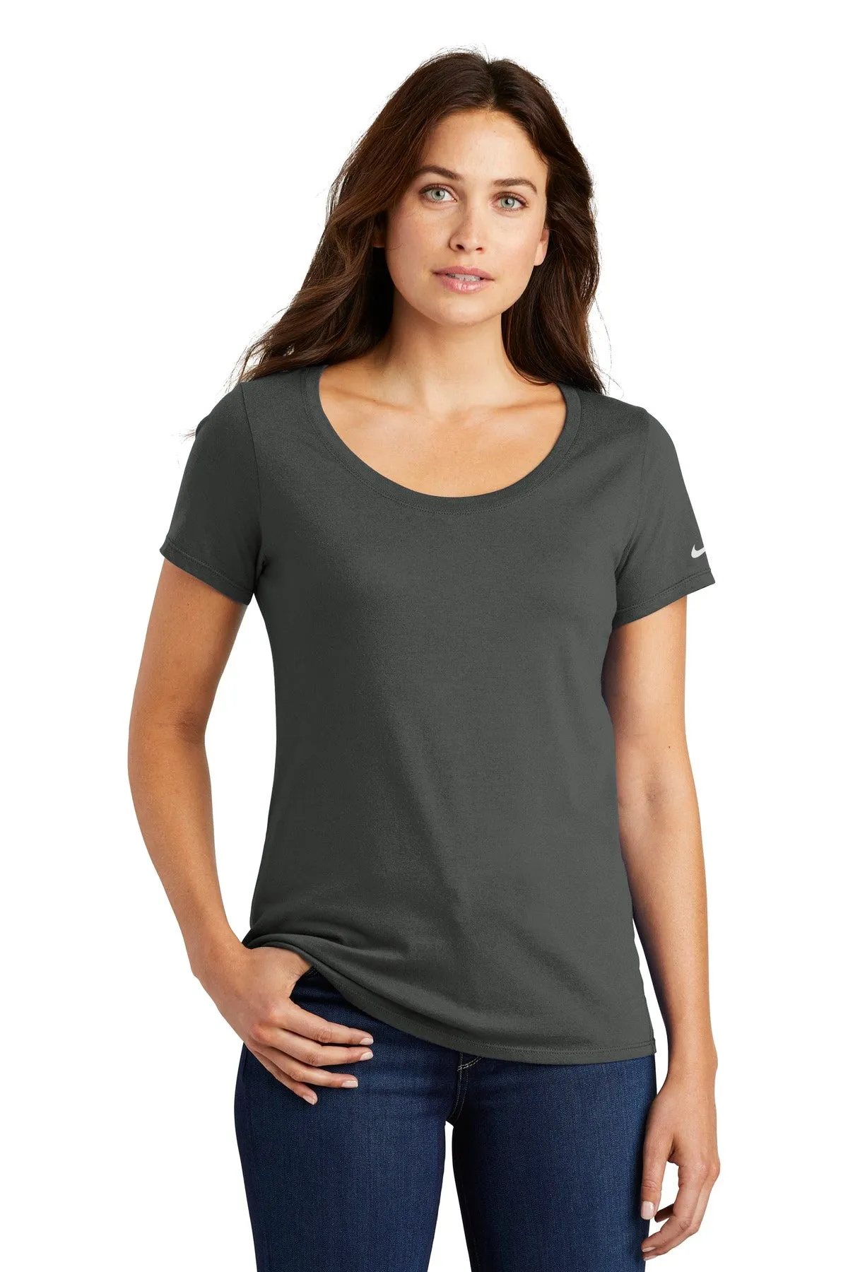 Nike Ladies Core Cotton Scoop Neck Tee. NKBQ5236