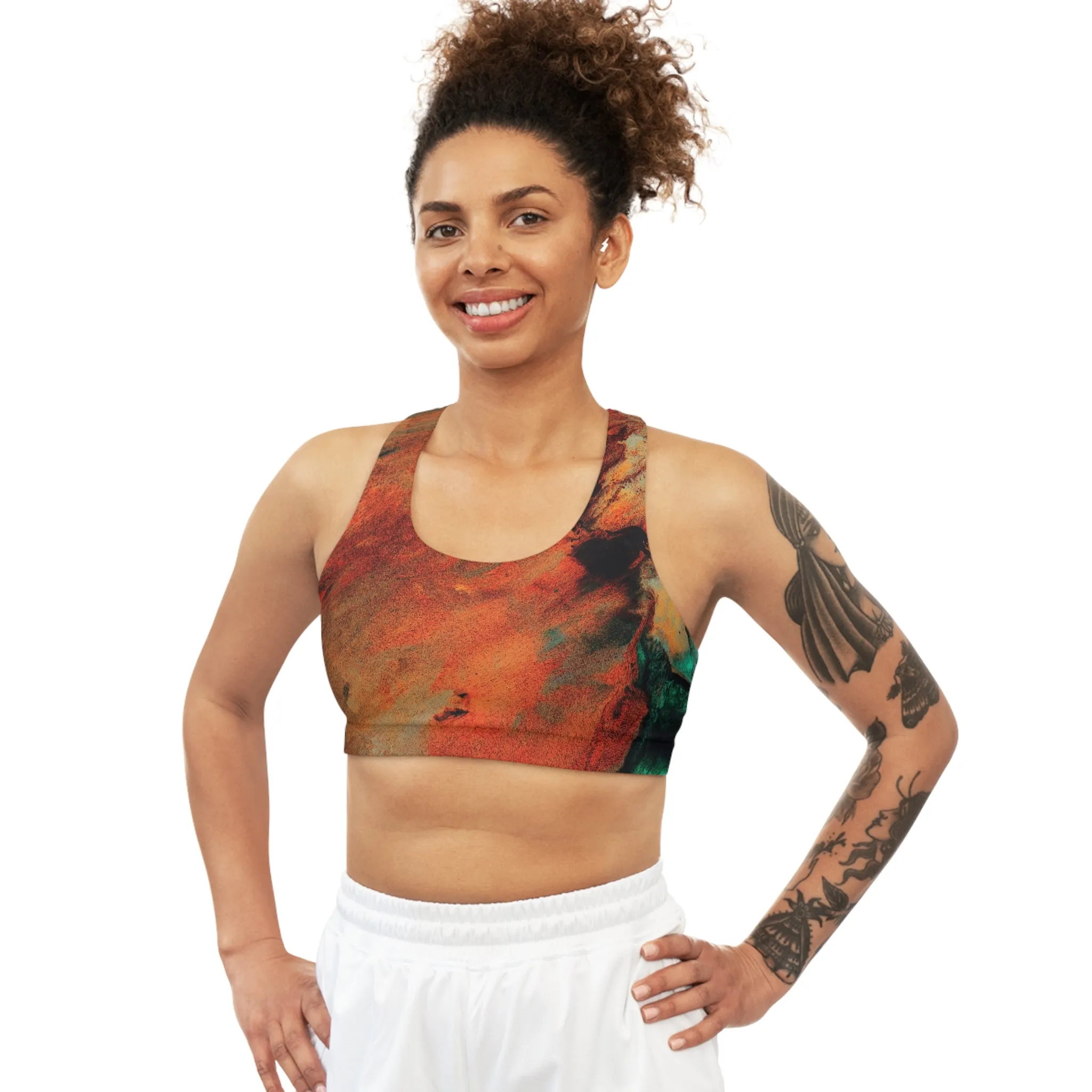 Orange flush - Inovax Seamless Sports Bra