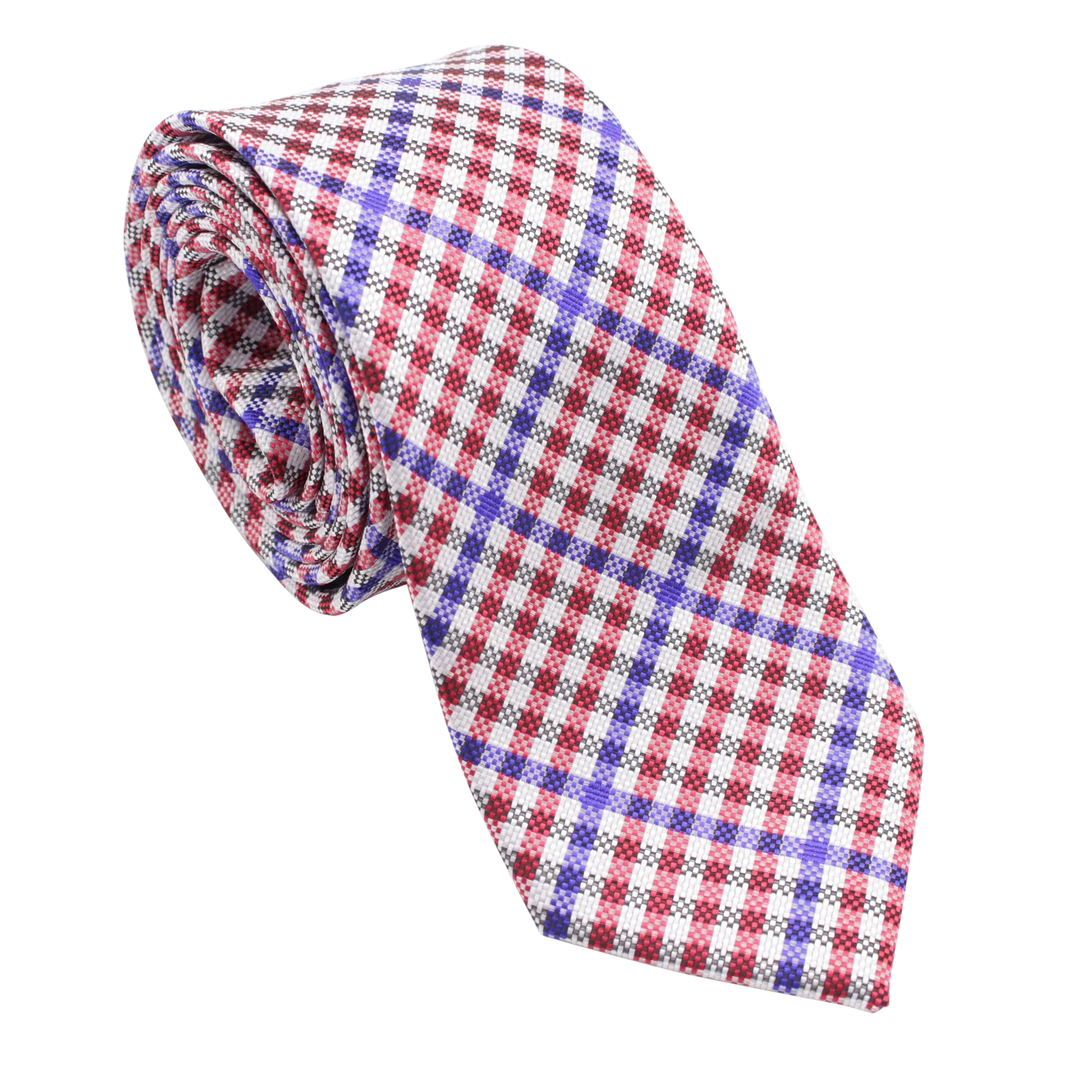 Patriot - Red, White, and Blue Gingham Patterned Necktie