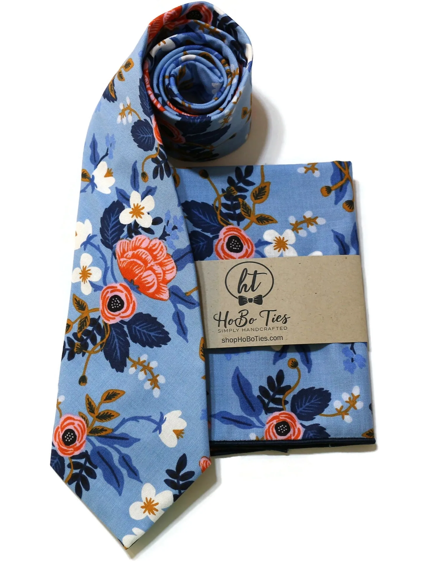 Periwinkle Birch Floral Necktie