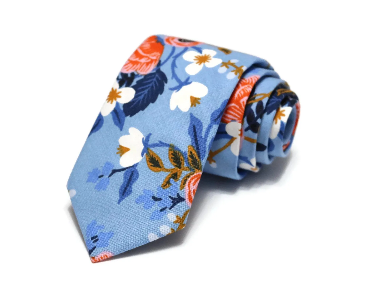 Periwinkle Birch Floral Necktie