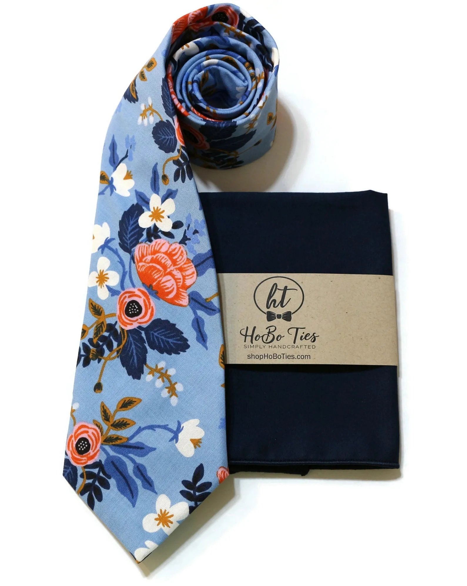 Periwinkle Birch Floral Necktie