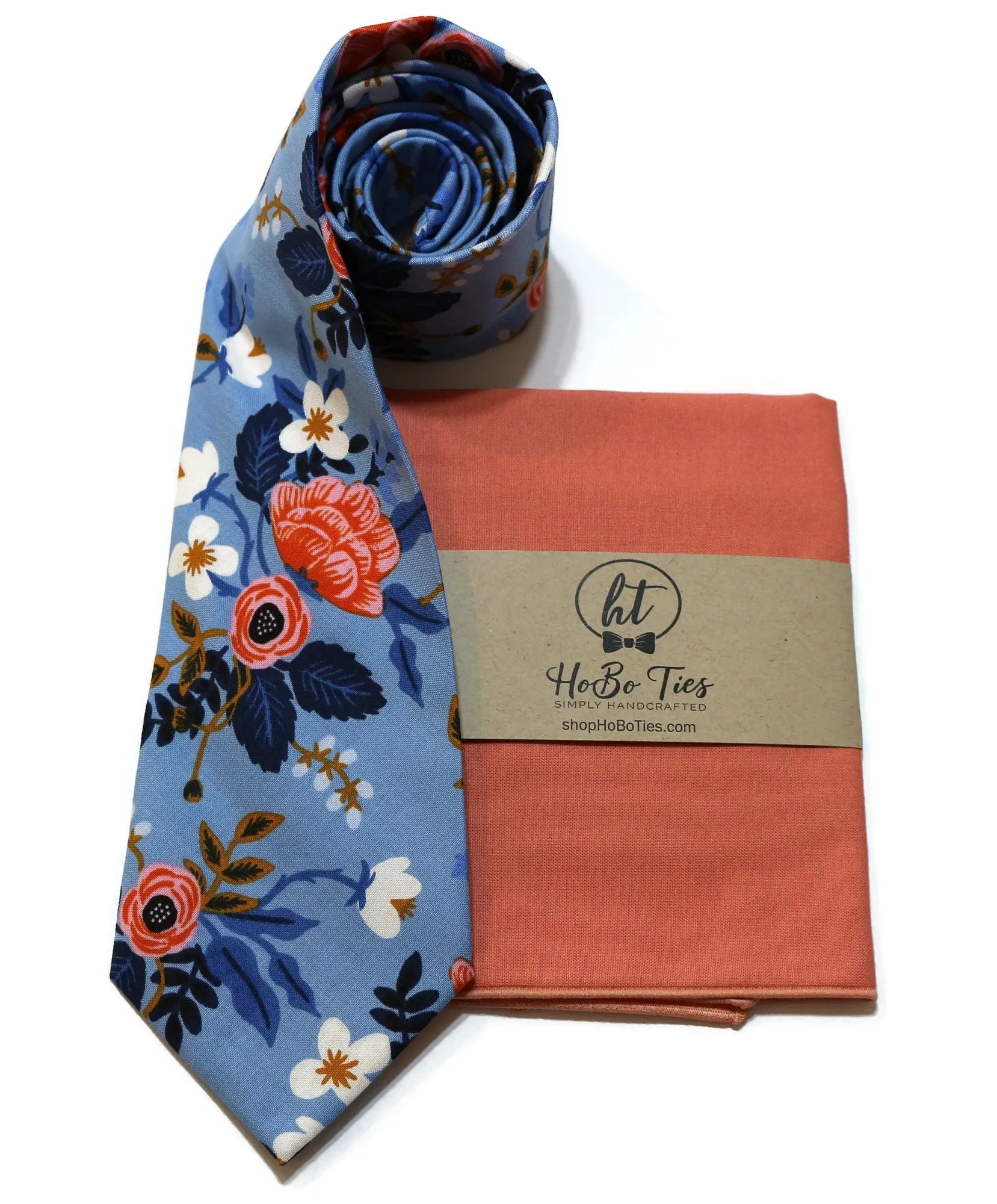 Periwinkle Birch Floral Necktie