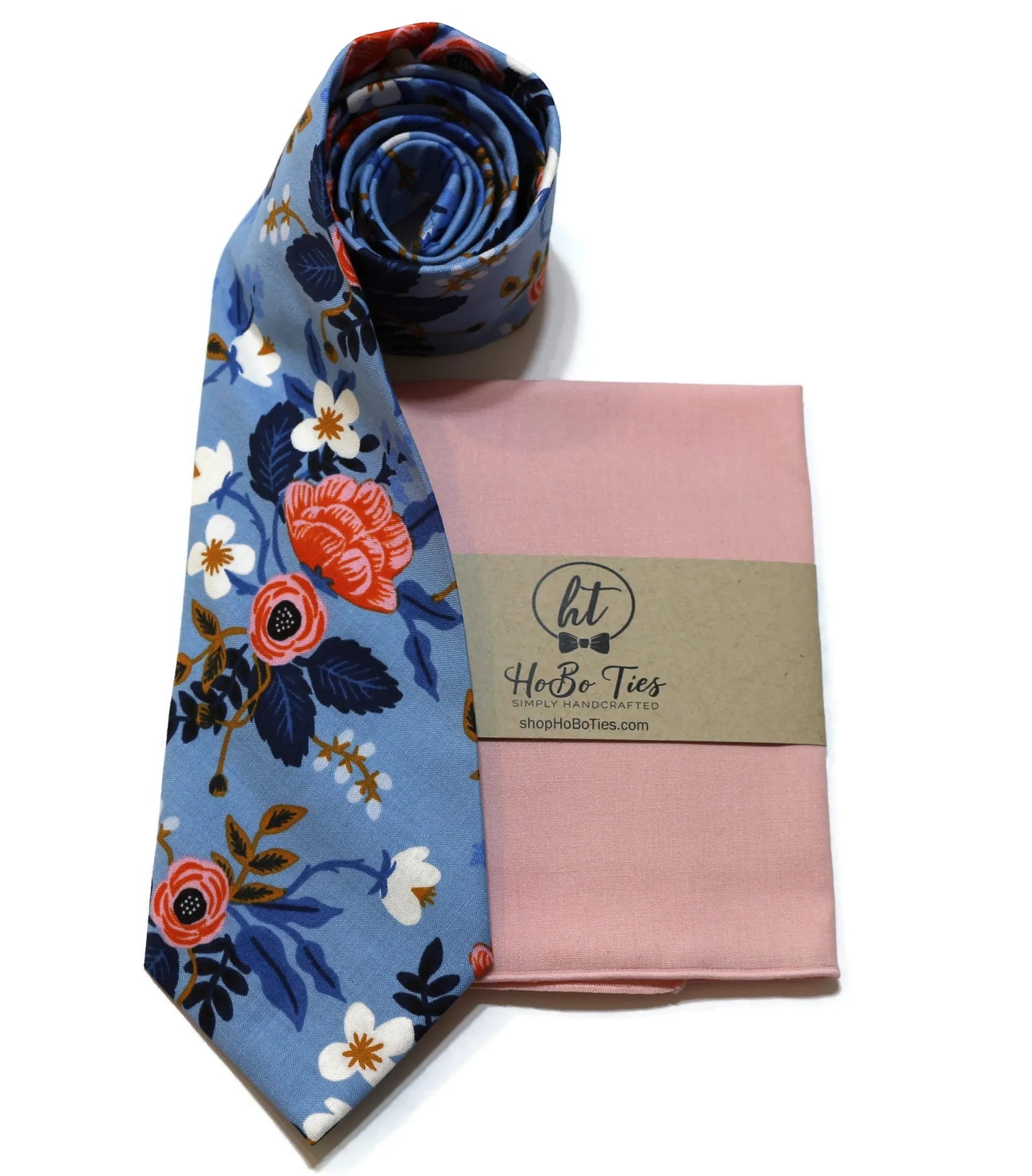 Periwinkle Birch Floral Necktie