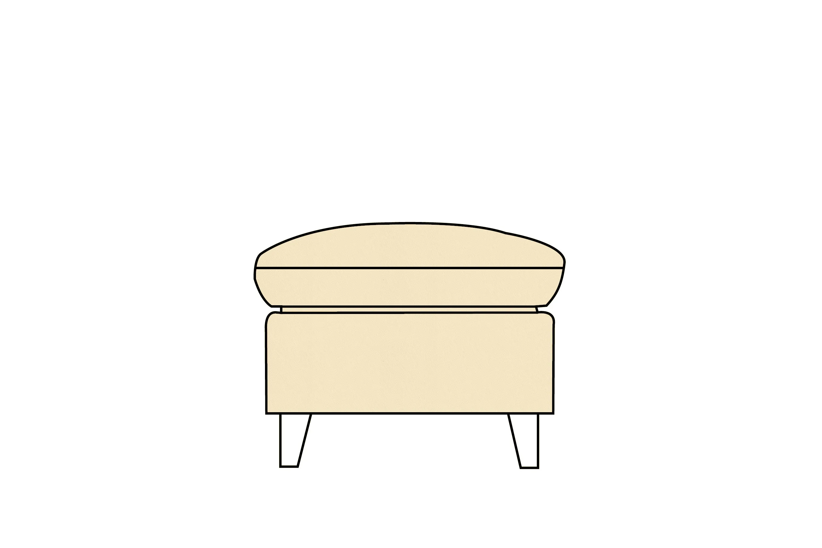 Positano | Footstool Extra Loose Cover | Miami Ivory