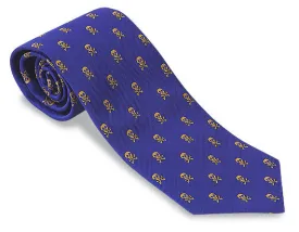 Purple/ Gold Jolly Rogers Skull Necktie - F1646