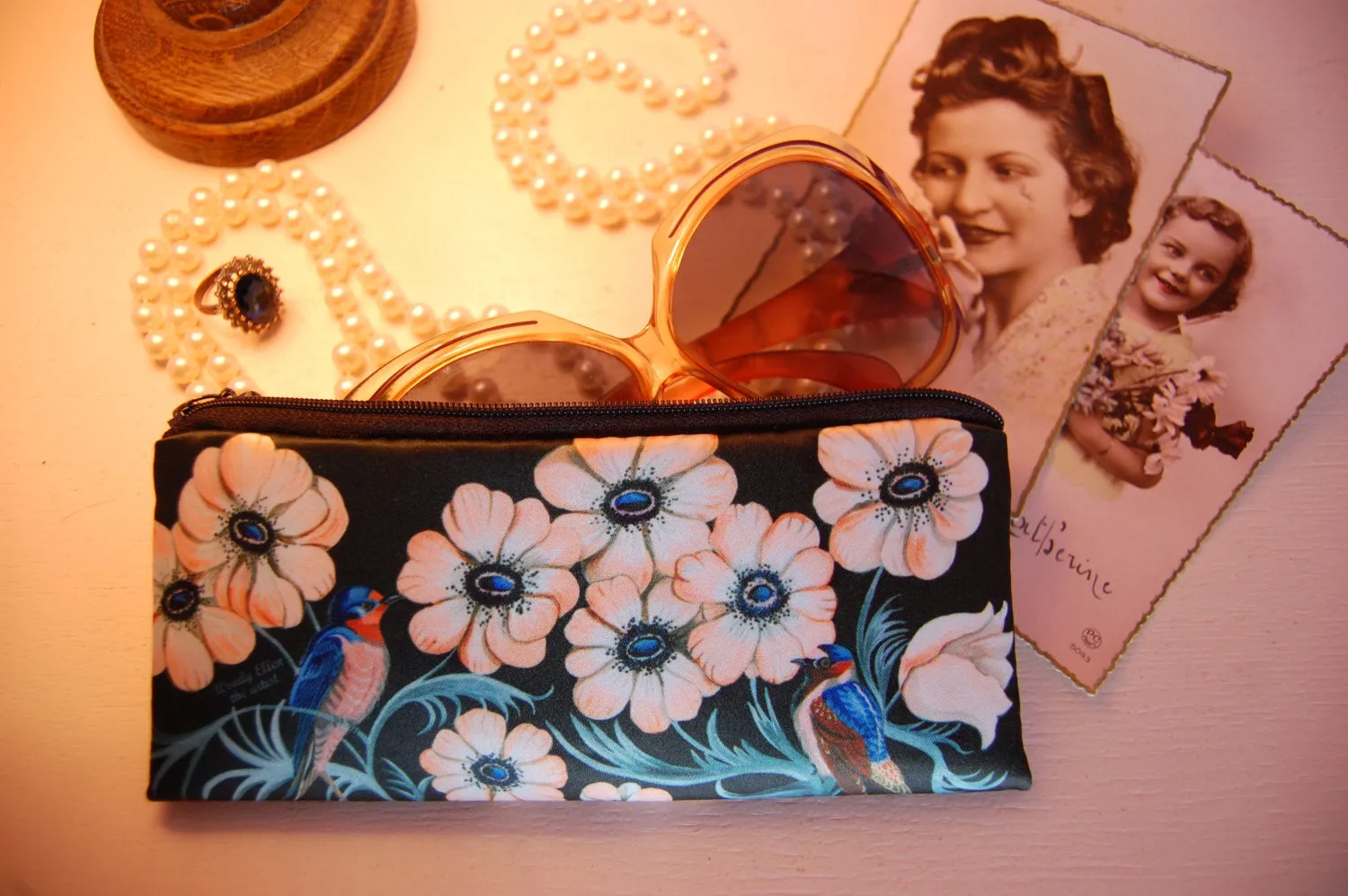 Retro pencil bag, vintage pencil case, Sweet Swallow