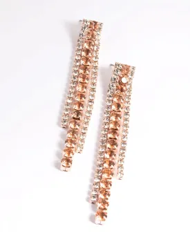 Rose Gold Circle Cupchain Drop Earrings