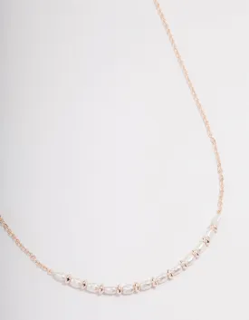 Rose Gold Pearl Smile Necklace