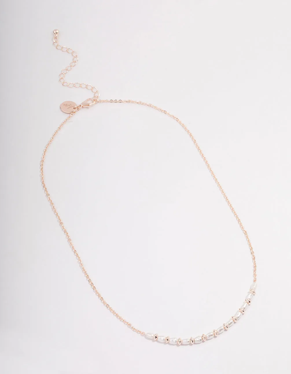 Rose Gold Pearl Smile Necklace