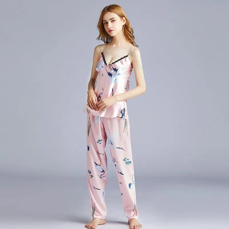 Silk sling pajamas set