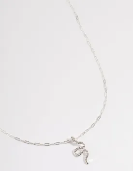 Silver Bling Snake Necklace