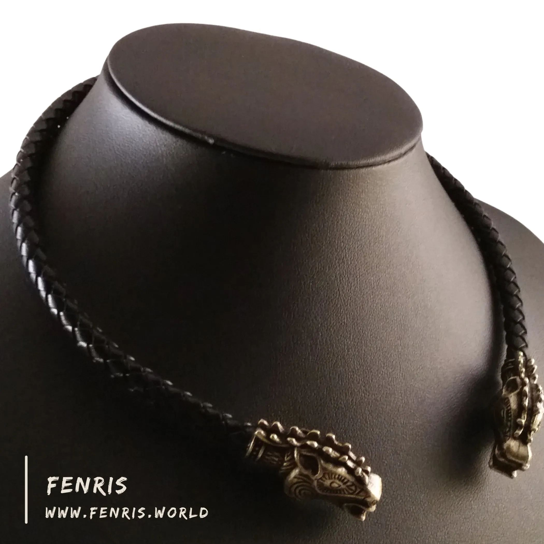 Silver Stag Torc Black Leather | Fenris