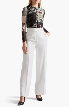 Tailored Wide Leg Trousers - Ivory