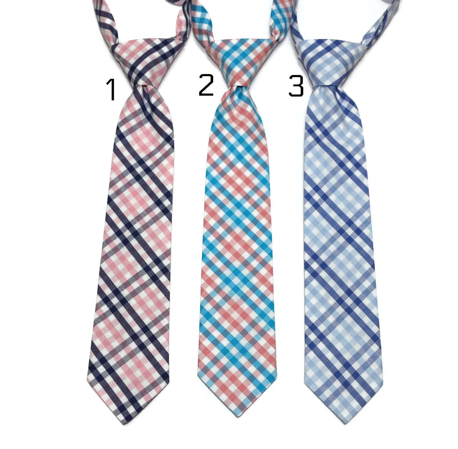 Tattersall Check Neckties- Boys Pre-Tied